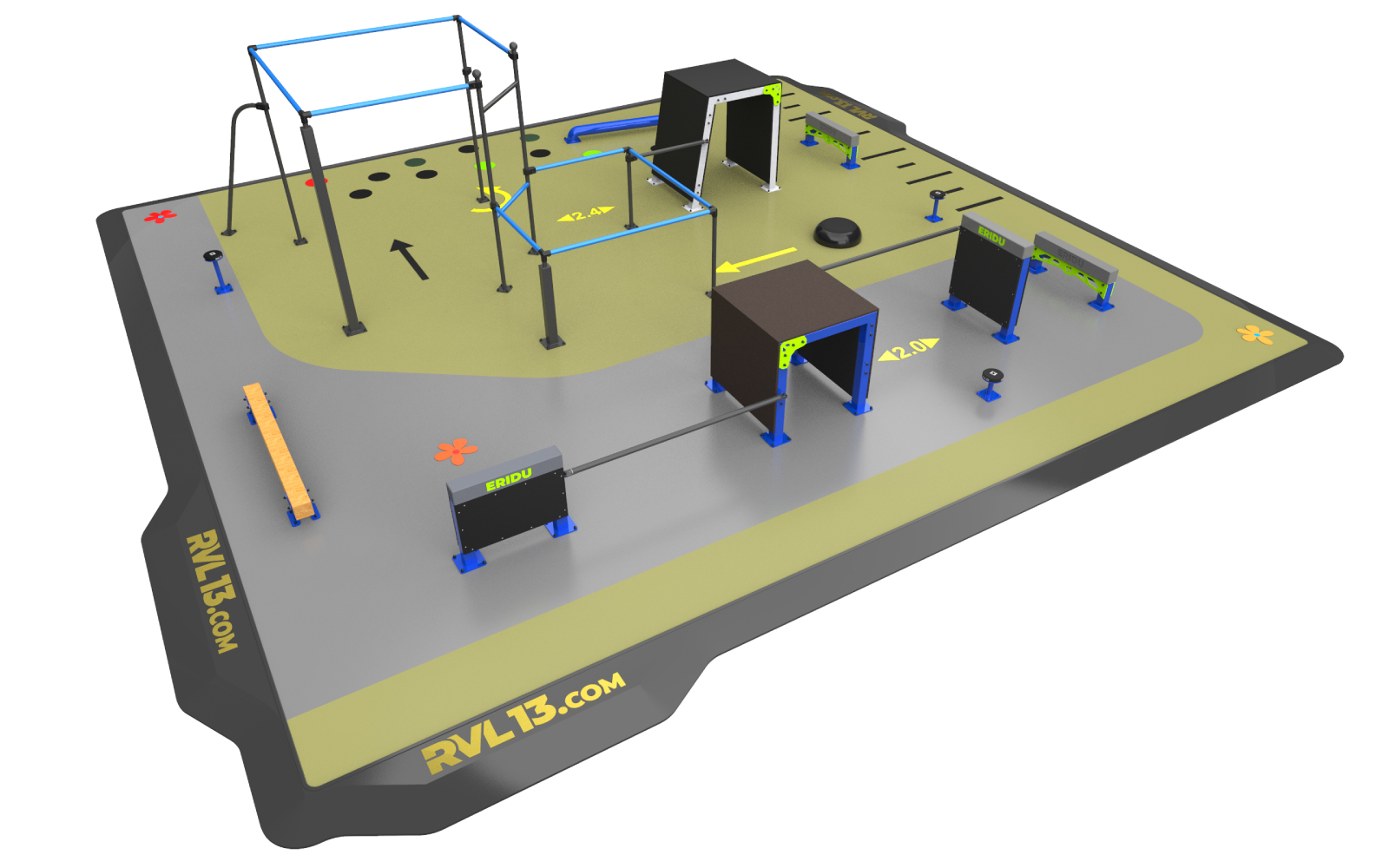 Parkour park pro začátečníky a pokročilé s širokou škálou překážek